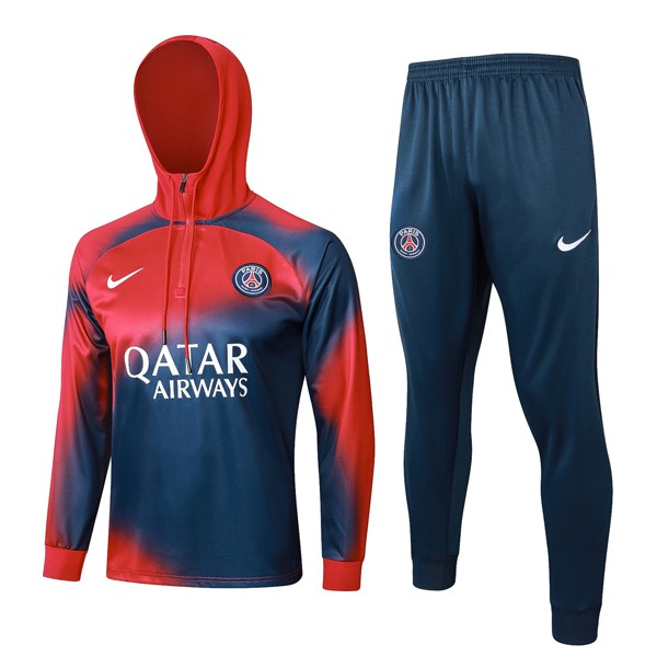 Sweat Shirt Capuche PSG 2024 Bleu Rouge 2